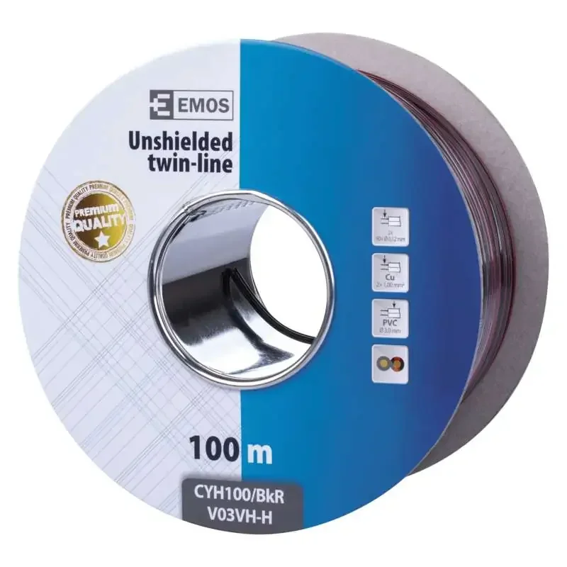CYH H03VH-H 2x1 mm² čierno-červený, 100 m – 2308210050 (S8280)