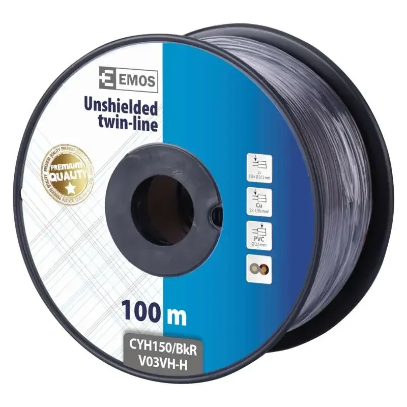 CYH H03VH-H 2x1,5 mm² čierno-hnedý ECO, 100 m – 2308215050 (S8290)