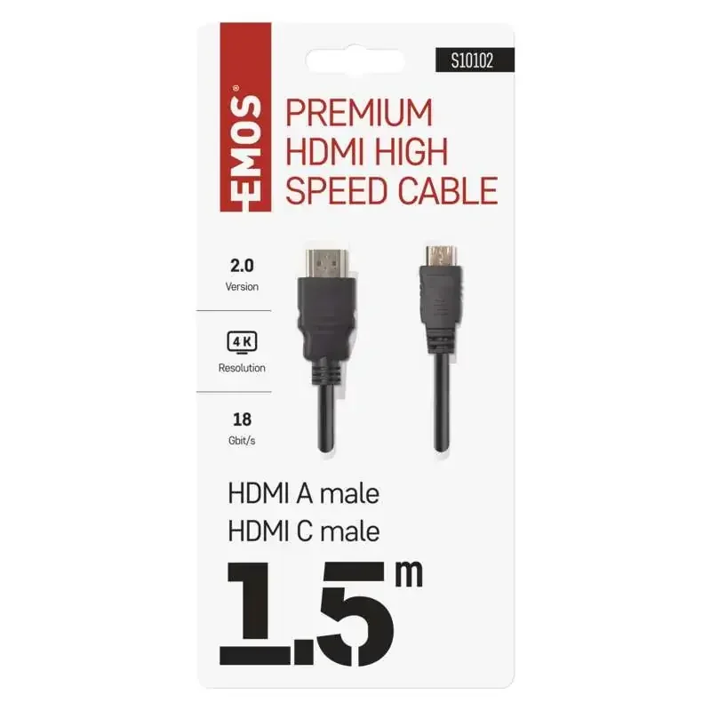 Vysokorýchlostný kábel HDMI 2.0 vidlica A - vidlica C 1,5 m - 2333101013