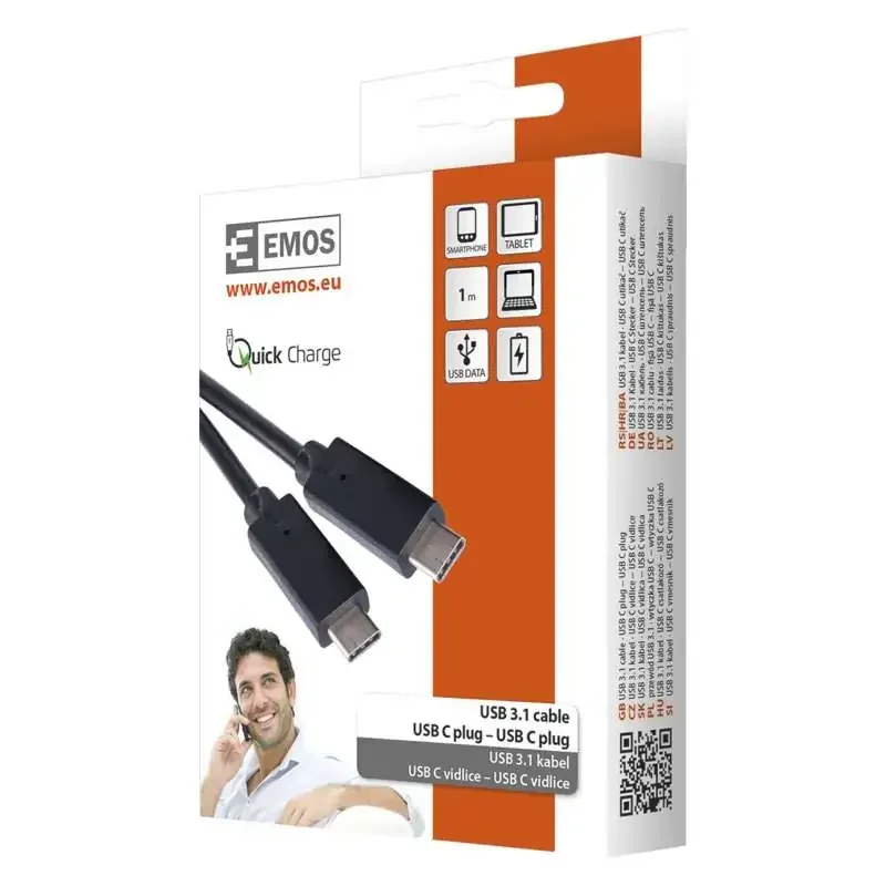 Kábel USB 3.1 C/M na USB 3.1 C/M 1 m čierny - 2335072200 Kábel USB 3.1 C/M na USB 3.1 C/M 1 m čierny - 2335072200