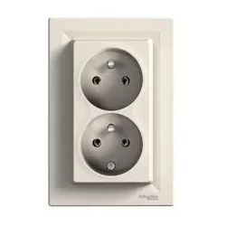 Zásuvka 2x2P+PE, Asfora, 16A, Krémová EPH9800123 - EPH9800123
