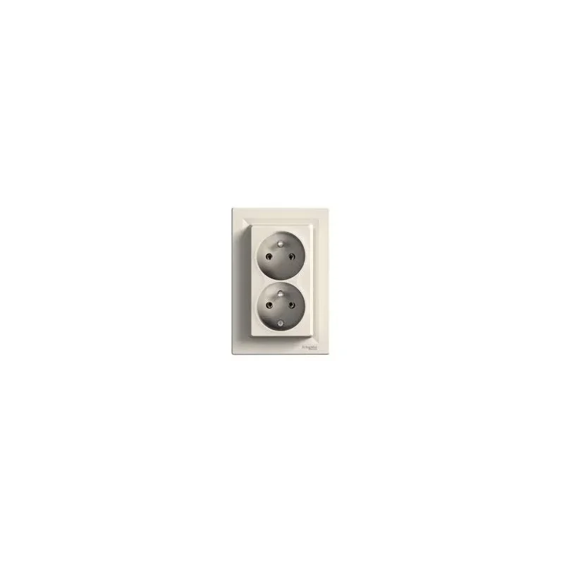 Zásuvka 2x2P+PE, Asfora, 16A, Krémová EPH9800123 - EPH9800123