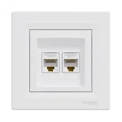 Zásuvka dátová 2xRJ45, Asfora, 5e UTP, Biela EPH4400121 - EPH4400121