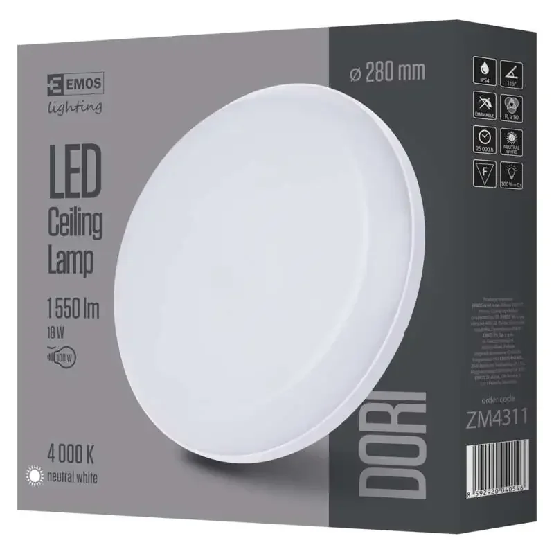 LED svietidlo DORI 17 cm, 18 W, neutrálna biela, IP54 ZM4311 - 1539043050