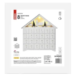 LED drevený adventný kalendár, 35x33 cm, 2x AA, vnútorný, teplá biela, časovač DCWW02 - 1550000016