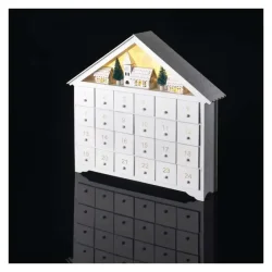 LED drevený adventný kalendár, 35x33 cm, 2x AA, vnútorný, teplá biela, časovač DCWW02 - 1550000016