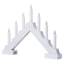 Biely drevený LED svietnik, 29 cm, 2x AA, vnútorný, teplá biela, časovač DCAW12 - 1550000066 Biely drevený LED svietnik, 29 cm, 2x AA, vnútorný, teplá biela, časovač DCAW12 - 1550000066