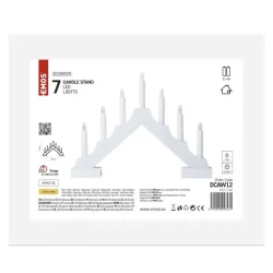 Biely drevený LED svietnik, 29 cm, 2x AA, vnútorný, teplá biela, časovač DCAW12 - 1550000066 Biely drevený LED svietnik, 29 cm, 2x AA, vnútorný, teplá biela, časovač DCAW12 - 1550000066