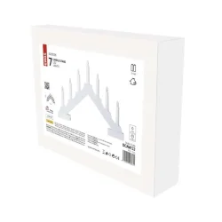 Biely drevený LED svietnik, 29 cm, 2x AA, vnútorný, teplá biela, časovač DCAW12 - 1550000066 Biely drevený LED svietnik, 29 cm, 2x AA, vnútorný, teplá biela, časovač DCAW12 - 1550000066