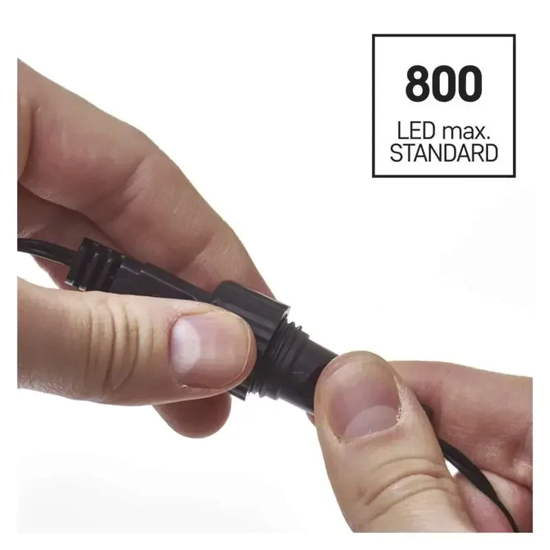 Štandardná spojovacia vianočná reťaz LED, 5 m, vnútorná a vonkajšia, studená biela, časovač D1AC02 - 1550012001