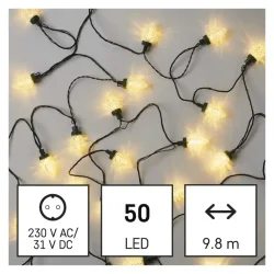 LED vianočná reťaz - borovicové šišky, 9,8 m, vnútorné a vonkajšie, teplá biela, programy D5ZW01 - 1550050008