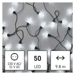 LED vianočná reťaz - borovicové šišky, 9,8 m, vnútorné a vonkajšie, studená biela, programy D5ZC01 - 1550052010