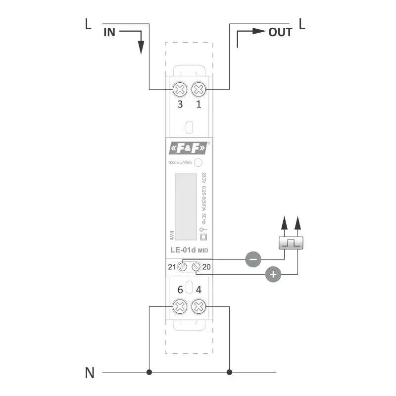 1619007 Elektromer jednofázový LE-01d MID