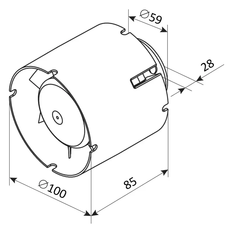 1901024 Ventilátor axiálny potrubný 100VKO1