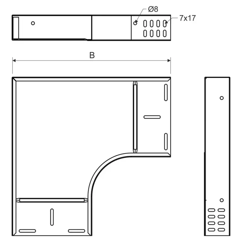 Oblúk 90° pre žľab 35x50 sendzimir - O 90X35X50_S
