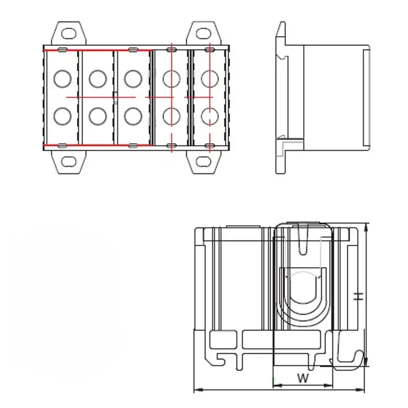 Rozvodná svorka odbočná, montáž na DIN lištu, zeleno/žltá - FLEAL-50/2ZS