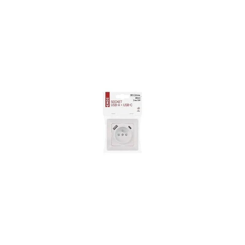 Zásuvka s USB A+USB C., biela A6000.4 - 1906010511