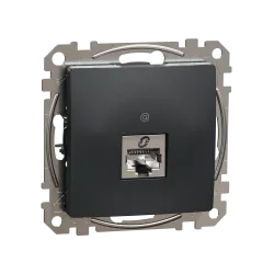 Dátová zásuvka 1xRJ45 kat. 6a STP, Sedna D/E, antracit SDD114466S - SDD114466S