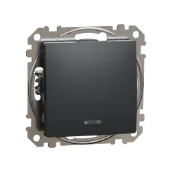 Prepínač striedavý r.6So orientačná kontrolka, Sedna D/E, antracit SDD114106L - SDD114106L