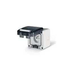 Zásuvka 2P+E 16A FRENCH IP66 pod omietku