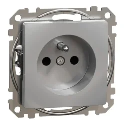 Zásuvka, Sedna D/E, 230V, 16A, skrutková, clonky, aluminium SDD113011 - SDD113011