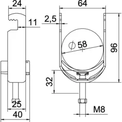 1187650 - Strmeňová príchytka 2056 52-58mm Oceľ žiarovo zinkované ponorením