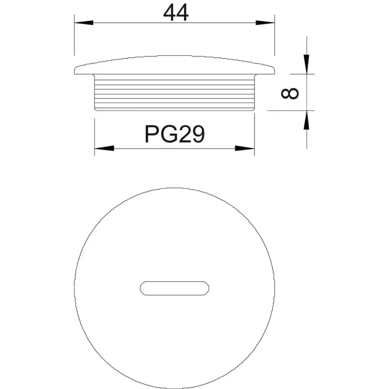 2033291 - Uzatváracia skrutka PG29 Polystyrol svetlosivá RAL 7035