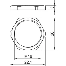 2091615 - Poistná matica M16 Mosadz niklovaný