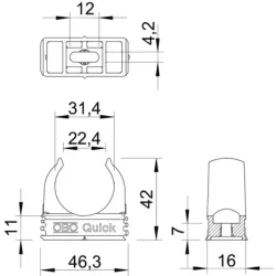 2149022 - Príchytka Quick M32 Polypropylén svetlosivá RAL 7035