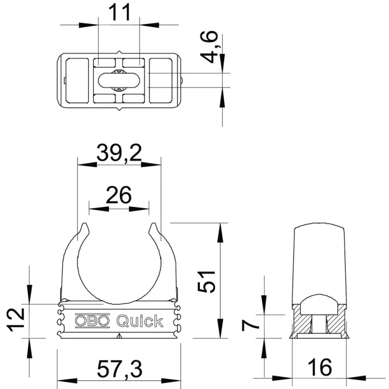 2149028 - Príchytka Quick M40 Polypropylén svetlosivá RAL 7035