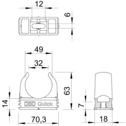 2149034 - Príchytka Quick M50 Polypropylén svetlosivá RAL 7035