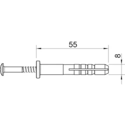 2351099 - Natĺkacia hnmoždinka 8x55mm Polyamid svetlosivá