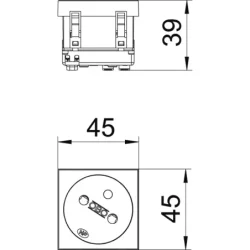 6120222 - Zásuvnka 33°, 1-násobná, šikmá s uzemňovacím kolíkom 250V, 10/16A Polykarbonát čisto biela RAL 9010