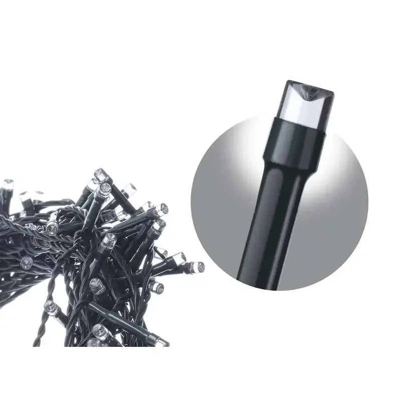 1534201500 - Vianočný LED reťaz, 8m, studená biela, programy