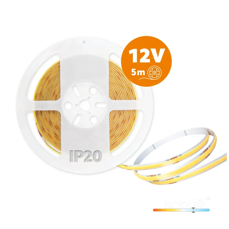 001425 - LED pásik TRAMO 320 COB 5m 6500K IP20 Kobi Premium