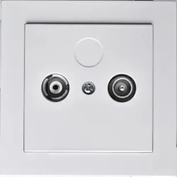 4FK 285 32.2101 RTV zásuvka CUBUS priechodná ZP13 (2 zásuvky) biela