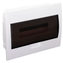 EDS-12/1 - Rozvodná skriňa podomietková, s priehľadnými dvierkami 1×12 modul, IP40, (H×W×D: 200×256×66mm)