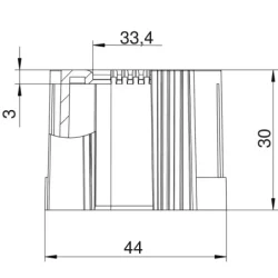 2047863 - Koncovka na rúrky, otváracia metrická M40 Polyetylén svetlosivá RAL 7035