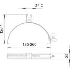 5202833 - Strešný držiak vedenia pre hrebeňovú tašku 8mm Ušľachtilá oceľ, nehrdzavejúca 1.4301 A2 1.4301