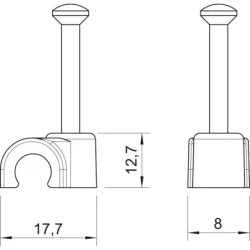 2225816 - ISO-Nagel-Clip 10mm, L35 Polypropylén čisto biela RAL 9010
