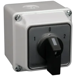 TKM-20/NT - Krabicový reverzačný vačkový prepínač motora, 1-0-2 400V, 50Hz, 20A, 5,5kW, 48×48mm, IP44