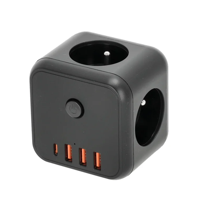 001917 - Predlžovací kábel KOBI LINEA PRO CUBE 3 zásuvky +3USB/1USB-C/Zu+W čierny Kobi 001917 - Predlžovací kábel KOBI LINEA PRO CUBE 3 zásuvky +3USB/1USB-C/Zu+W čierny Kobi