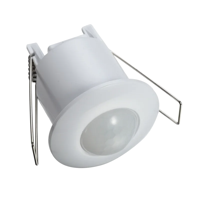 TMB-061M - Snímač pohybu, zápustný, miniatúrny, biely 230V, 50Hz, 360°, 1-6m, 10s-15min, 3-2000lux, IP20