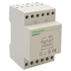 EVOBT30/1 - Modulárny zvončekový transformátor 230V/12-12-24V AC, Psmax.:30VA, Is:1,25A