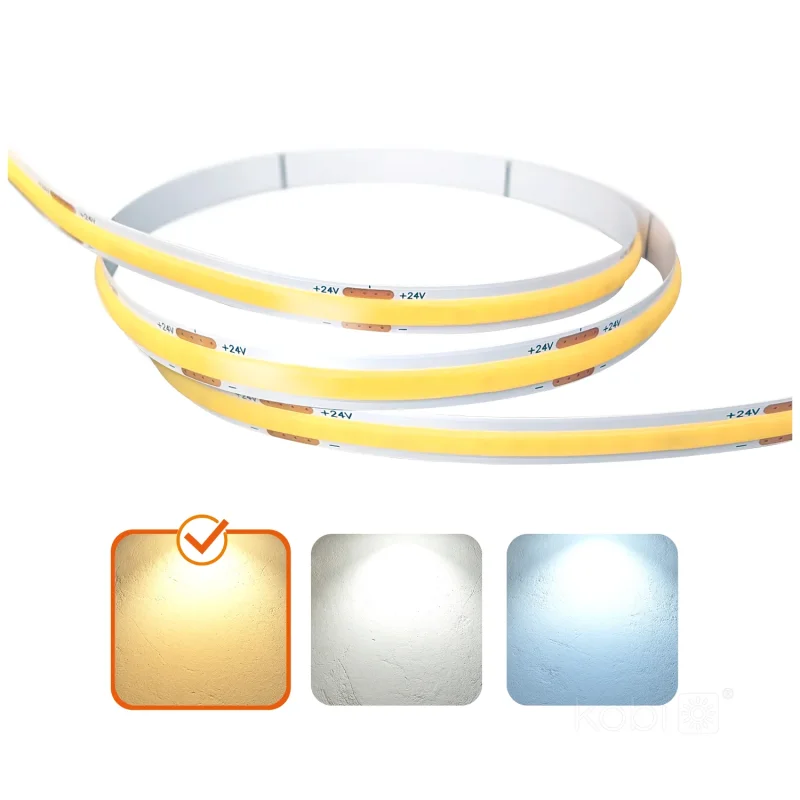 003817 - LED pásik TRAMO 320 COB 50m 3000K 24V IP20 Kobi Premium