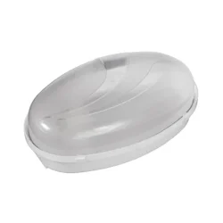 D.3176 - Svietidlo PANDA OVAL, E27, 25W, priehľadný tienidlo, biela základňa, odolné voči UV žiareniu, 230V, IK10, IP65