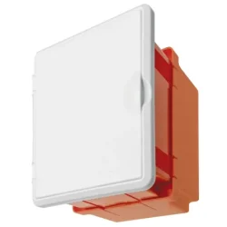 R.8144D - Kryt pre bleskozvodovú prípojku MINI, nastaviteľný, s dvierkami, 180 × 150 × 145 mm, oranžový, IP20