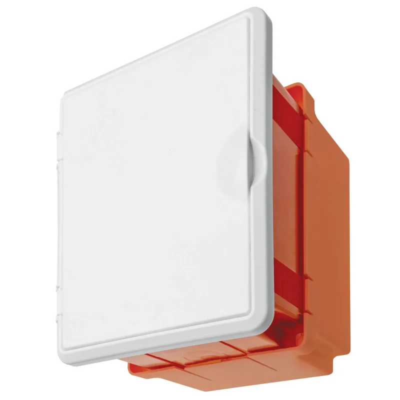 R.8144D - Kryt pre bleskozvodovú prípojku MINI, nastaviteľný, s dvierkami, 180 × 150 × 145 mm, oranžový, IP20