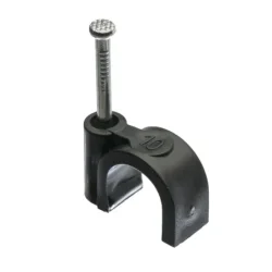 H.7008C - Káblová spona s klincom, priemer 10 mm, okrúhla, čierna, 100szt.