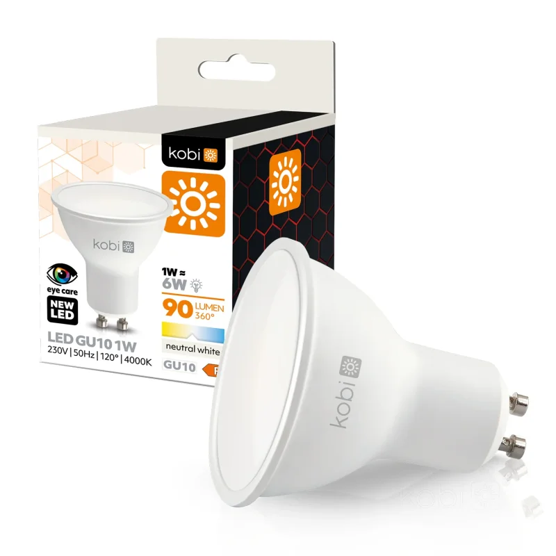 001200 - LED žiarovka GU10 1W 4000K Kobi